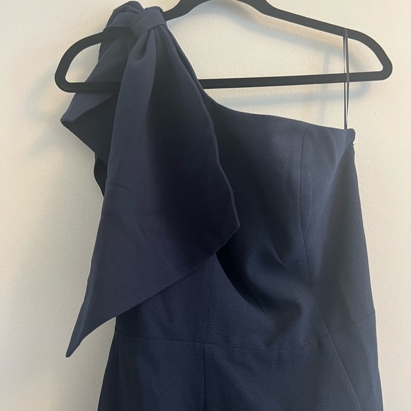 Dress The Population Tiffany One Shoulder Midi Dress in Midnight Blue - S - Picture 4 of 9